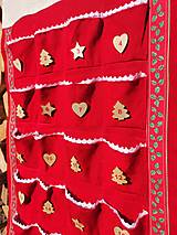 Úžitkový textil - Ľanové vianočné obliečky červené (Vianočný kalendár) - 15001896_
