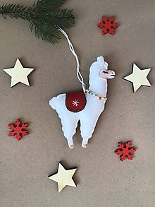 Dekorácie - Vianočná lama ozdoba na stromček - 15000754_