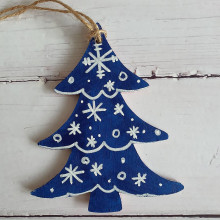 Dekorácie - Vianočné ozdoby - modré (Stromček) - 15008507_