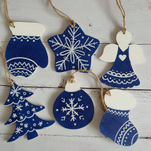 Dekorácie - Vianočné ozdoby - modré - 15008599_