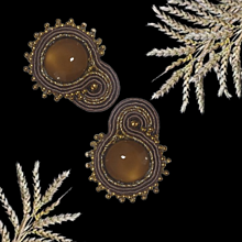Náušnice - Marrone handmade soutache náušnice - autorské šperky LEKIDA - 15004964_