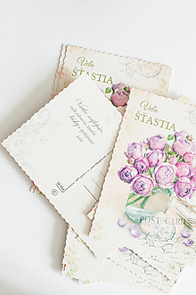 Papier - Veľa šťastia -" vintage ruže  universal" - 15008361_