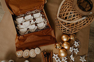 Dekorácie - BOX vianočných ozdôb  WHITE GOLDEN CINNAMON STICS (10 ks) - 15004546_