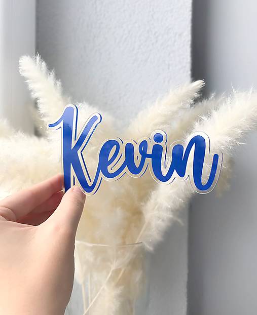 Dekorácie - Farebné akrylové meno - zápich na tortu - 15008409_