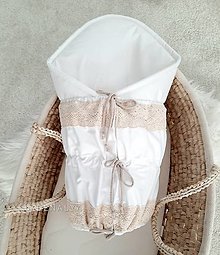 Detský textil - Zavinovačka white BOHO s čipkou 70x70cm - 15012525_