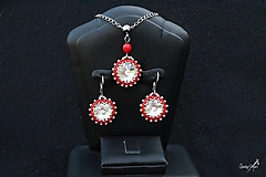 Sady šperkov - súprava SW srystal / červená - 15011262_