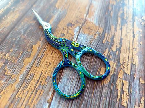 Nožnice bocian farebné 9,5cm