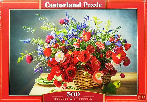 PUZZLE Castorland, 500, kytica lúčnych kvetov, maky