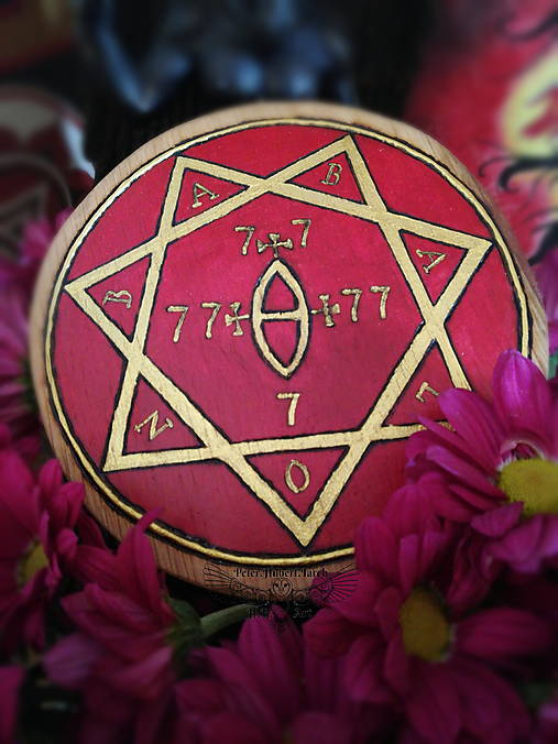 Dekorácie - Babalon - pečať - Babalon sigil - ručne vypaľovaný obraz - hand-burned image - 15011537_