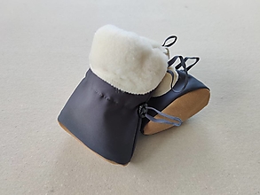 Detské topánky - VLNIENKA barefoot termo zimné capačky pre väčšie dieťa 100 % ovčie runo merino TOP SUPER WASH Antracit - 15009293_