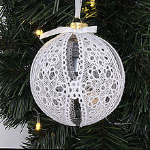 Dekorácie - Luxusná vyšívaná vianočná guľa, vzor1 - 15010233_