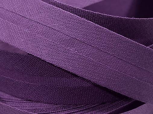 Bavlnený šikmý prúžok šírka 20 mm (1m) - tmavo fialová