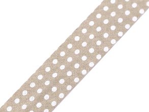 Galantéria - Šikmý bavlnený prúžok bodka šírka 20 mm (1m) - 15011034_