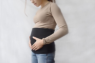 Tehotenské oblečenie - 100% merino pružný tehotenský pás - 15013148_