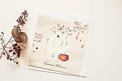 Papiernictvo - Pozdrav "Čarovné Vianoce, zajo" - akvarel - 15010419_