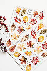 Papier - Samolepky "Crunchy leaves /mini" - 15010971_