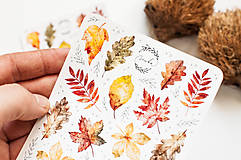 Papier - Samolepky "Crunchy leaves /mini" - 15010972_