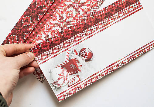 Papier - Obálka " Red pattern" DL - 15010836_