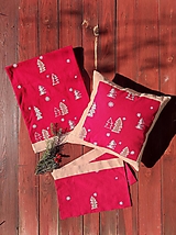 Úžitkový textil - Vianočný set - štóla, prestieranie, obliečky - 15011630_