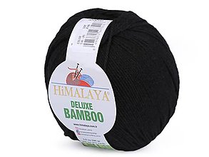 Galantéria - Pletacia priadza Deluxe Bamboo 100 g (29 čierna) - 15010821_