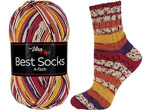 Galantéria - Pletacia priadza Best Socks 100 g - 15011855_