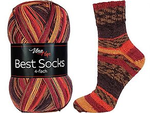 Galantéria - Pletacia priadza Best Socks 100 g (7316 bordó svetlá) - 15011860_