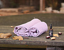 Úžitkový textil - Ľanový uterák (Fialová- prašná fialová) - 15011360_
