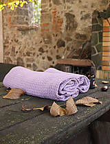 Úžitkový textil - Ľanový uterák (Fialová- prašná fialová) - 15011362_