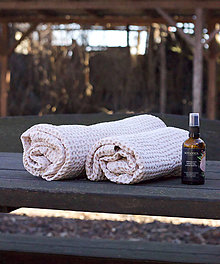 Úžitkový textil - Ľanový uterák (Béžová) - 15011482_