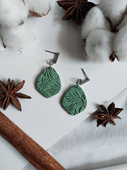Náušnice - Zelené náušnice EVERGREEN (Slzičky (4 cm)) - 15014262_
