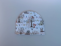 Detské čiapky - Život v lese úpletová čiapka, nákrčník alebo set biely - 15015493_
