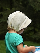 Detské čiapky - Detský úpletový čepček ivory pointoille - 15016330_