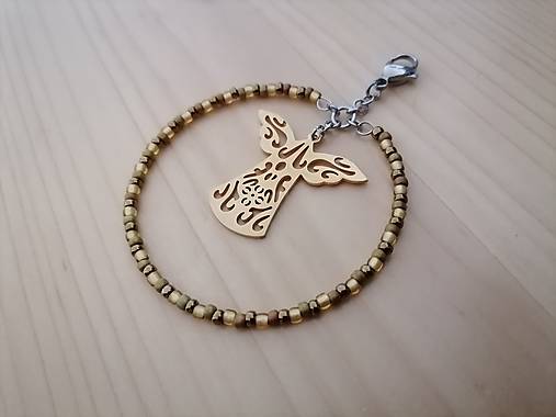 Dekorácie - Anjel - závesná dekorácia na karabínke - chirurgická oceľ  - 15013471_