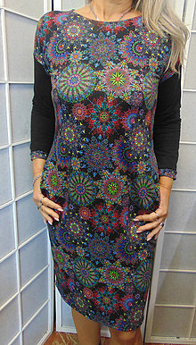 Šaty - Šaty s kapsami - barevné mandaly S - XXXL - 15017550_