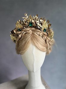 Ozdoby do vlasov - Svadobná korunka "smaragdy" - rôzne varianty - 15016254_