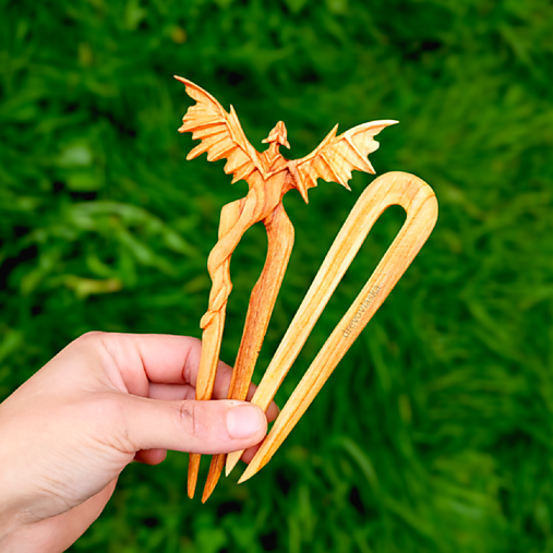 Ozdoby do vlasov - Drevená ihlica Drak - 15014559_