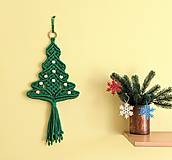 Dekorácie - Macramé stromček zelený vianočný - 15014853_