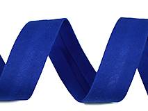 Galantéria - Bavlnený elastický šikmý prúžok šírka 20 mm (1m) - modrá - 15014301_