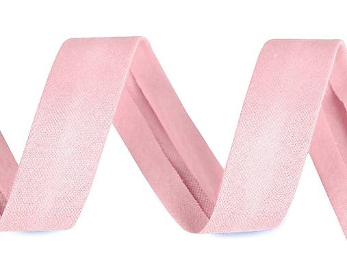 Bavlnený šikmý elastický prúžok šírka 20 mm (1m) - ružová