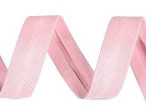 Galantéria - Bavlnený šikmý elastický prúžok šírka 20 mm (1m) - ružová - 15013899_