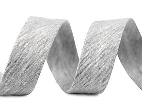 Galantéria - Bavlnený elastický šikmý prúžok šírka 20 mm (1m) - šedá - 15014340_
