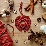 Vianočné ozdoby na stromček - macrame srdce