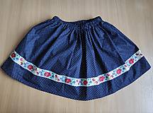 Detské oblečenie - Detská suknička s folklórnou stuhou (modrá) - 15014243_