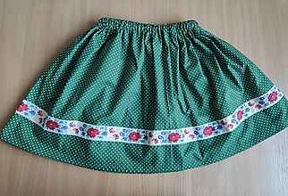 Detské oblečenie - Detská suknička s folklórnou stuhou (zelená) - 15014227_