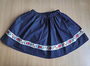 Detské oblečenie - Detská suknička s folklórnou stuhou (modrá) - 15014243_