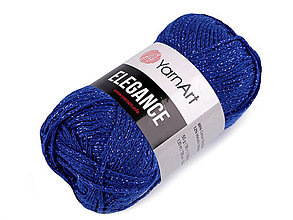 Galantéria - Pletacia priadza Elegance lurex 50 g (106 modrá kráľovská) - 15014087_