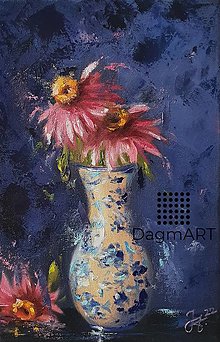 Obrazy - Obraz "Echinacea" - olejomaľba, 20x30 cm - 15014663_