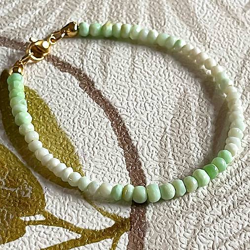 Luxury Green Opal Stainless Steel Bracelet / Náramok brúsený zelený opál (chir.oceľ)