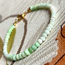 Náramky - Luxury Green Opal Stainless Steel Bracelet / Náramok brúsený zelený opál (chir.oceľ) - 15019607_