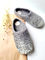 Ponožky, pančuchy, obuv - Dámske vlnené papuče ONA - Biely mak II - 15020911_